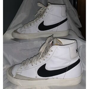 Nike White and Black High-Top Sneakers